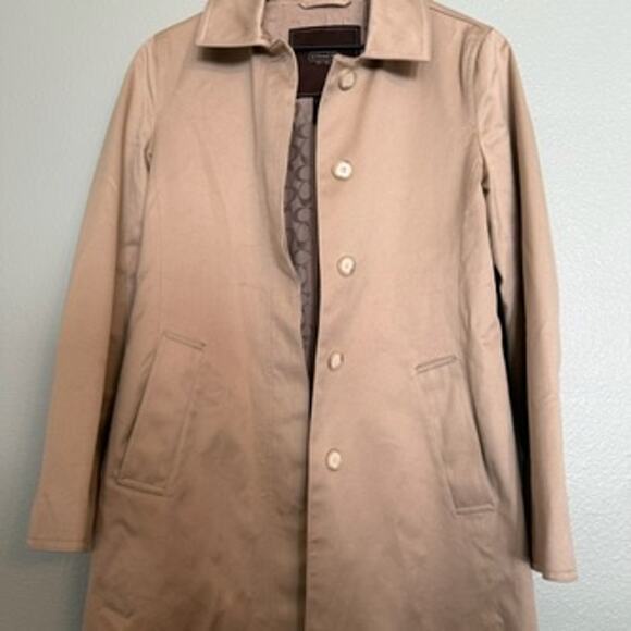 new coach tan trench coat size small - Picture 4 of 7